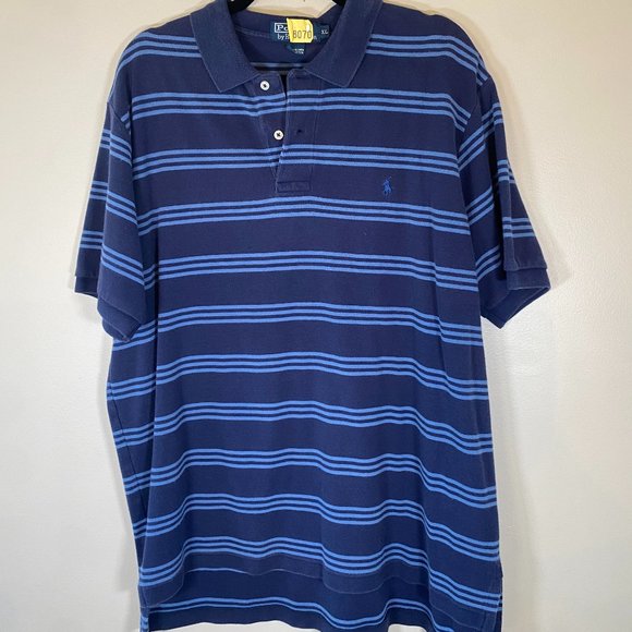 Polo Ralph Lauren Dark Blue Striped Polo Shirt - Picture 1 of 3
